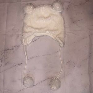 S O L D Plush White Bear Beanie